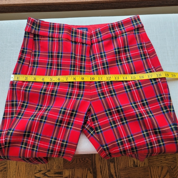 New! J. Crew sz 8 Red Tartan Plaid Kelsey Crop Flare Pants NWT - Picture 4 of 10